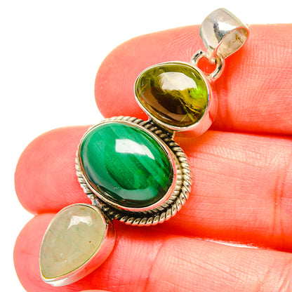 Malachite Pendants handcrafted by Ana Silver Co - PD16692