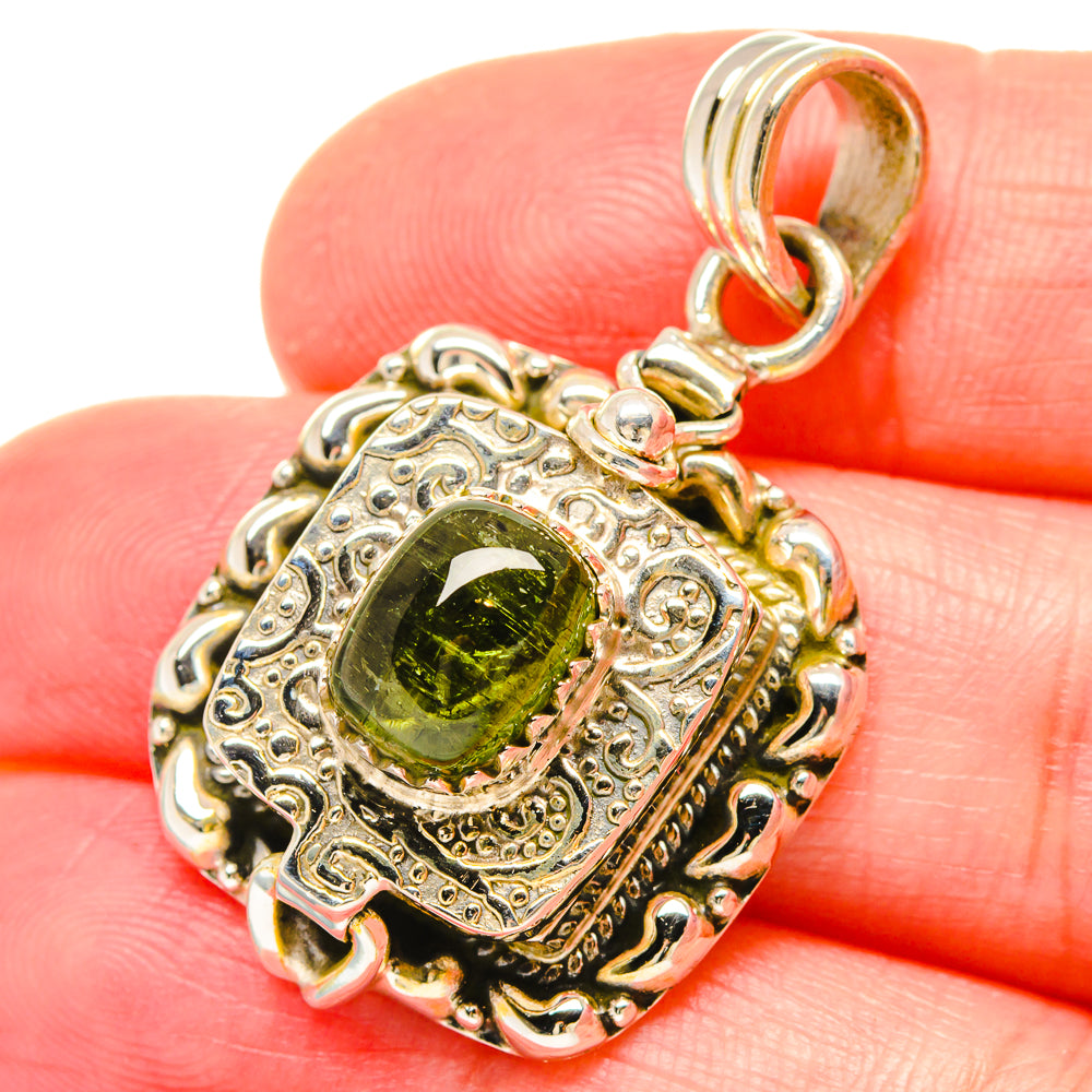 Green Tourmaline Pendants handcrafted by Ana Silver Co - PD16699