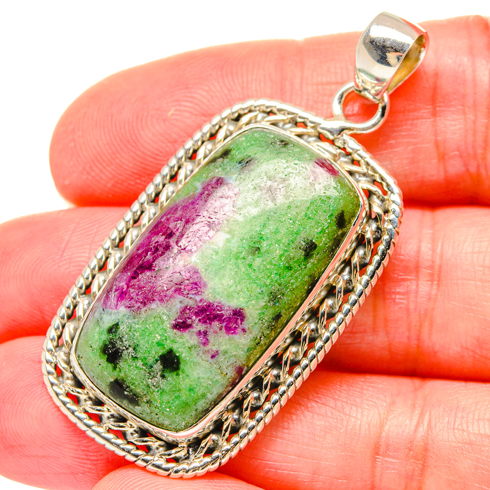 Ruby Zoisite Pendants handcrafted by Ana Silver Co - PD16701