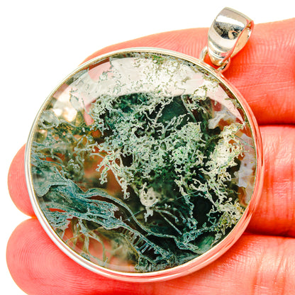 Green Moss Agate Pendants handcrafted by Ana Silver Co - PD16702