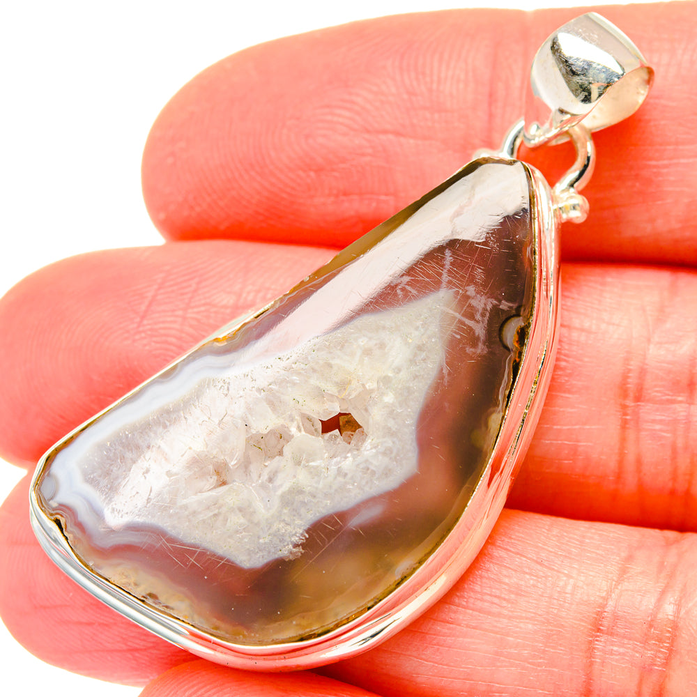 Brown Geode Slice Pendants handcrafted by Ana Silver Co - PD16705