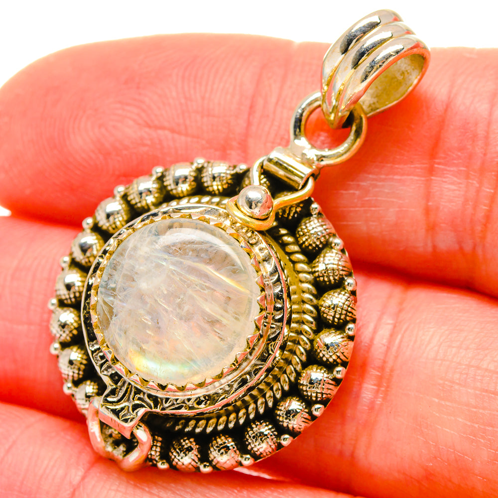 Rainbow Moonstone Pendants handcrafted by Ana Silver Co - PD16736