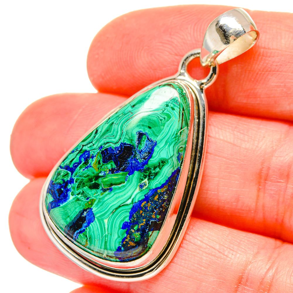 Malachite In Chrysocolla Pendants handcrafted by Ana Silver Co - PD16744
