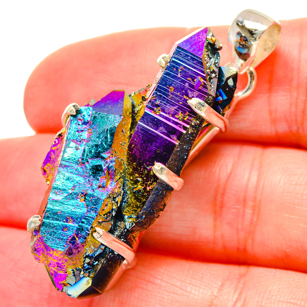 Titanium Sunshine Druzy Pendants handcrafted by Ana Silver Co - PD16745