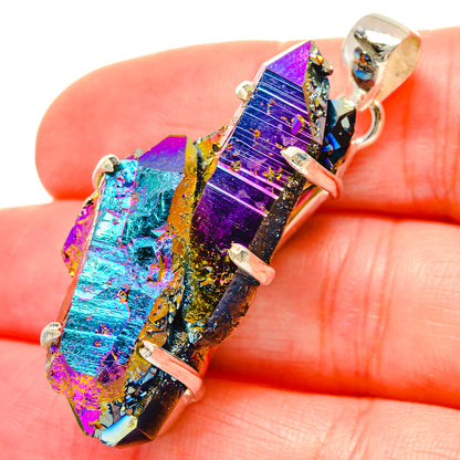Titanium Sunshine Druzy Pendants handcrafted by Ana Silver Co - PD16745