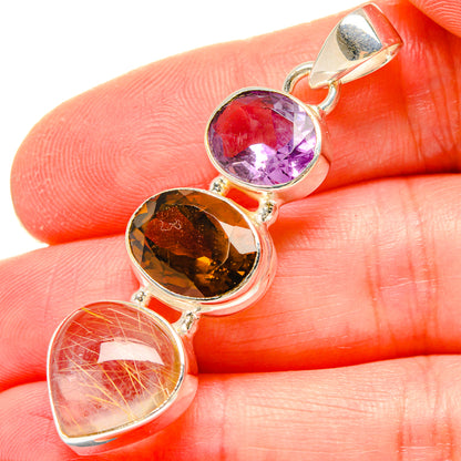 Rutilated Quartz Pendants handcrafted by Ana Silver Co - PD16746
