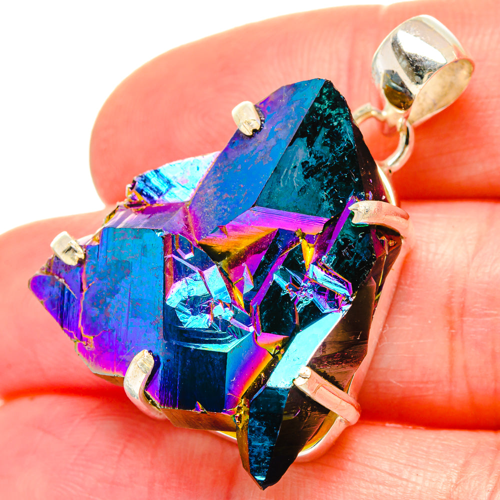 Titanium Sunshine Druzy Pendants handcrafted by Ana Silver Co - PD16748