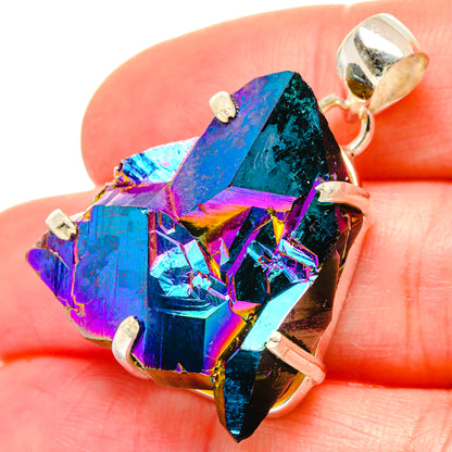 Titanium Sunshine Druzy Pendants handcrafted by Ana Silver Co - PD16748