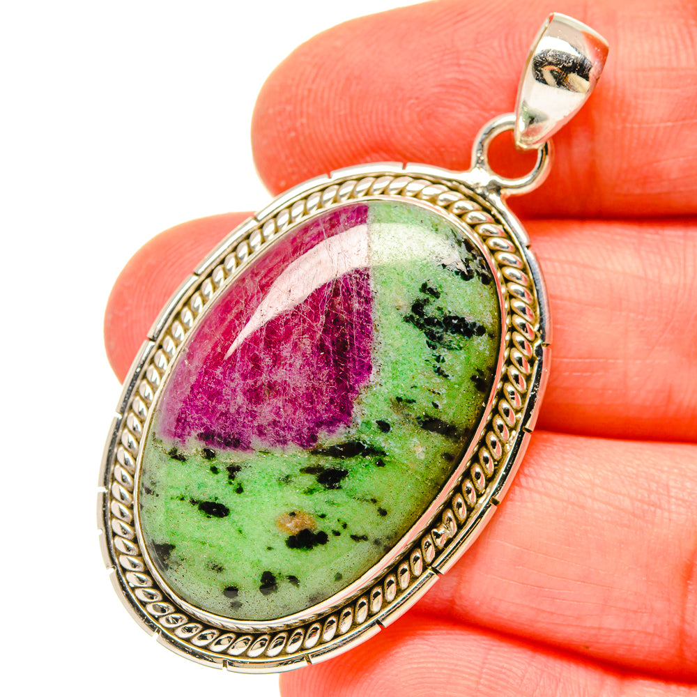 Ruby Zoisite Pendants handcrafted by Ana Silver Co - PD16768