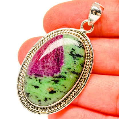 Ruby Zoisite Pendants handcrafted by Ana Silver Co - PD16768