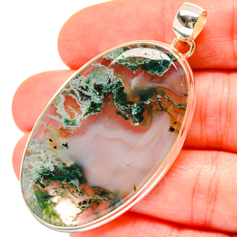 Green Moss Agate Pendants handcrafted by Ana Silver Co - PD16776