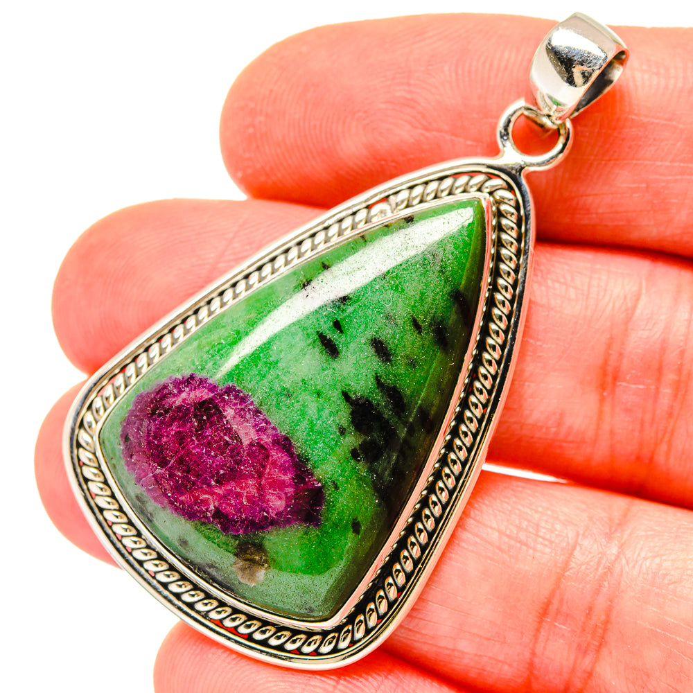 Ruby Zoisite Pendants handcrafted by Ana Silver Co - PD16782