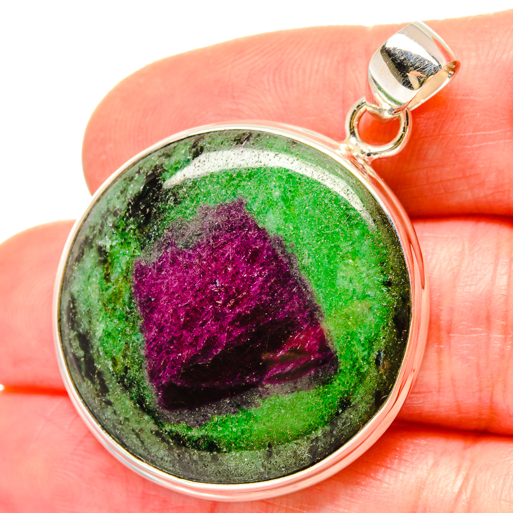 Ruby Zoisite Pendants handcrafted by Ana Silver Co - PD16783