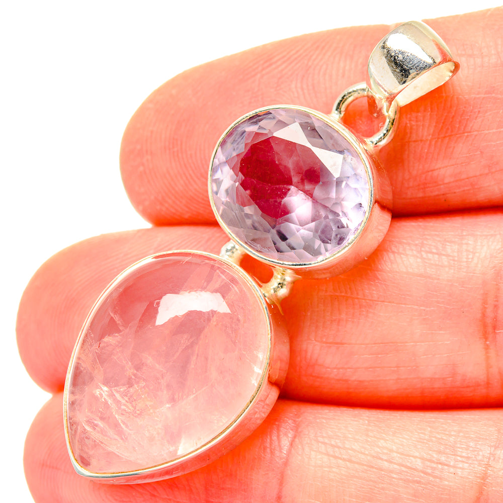 Rose Quartz Pendants handcrafted by Ana Silver Co - PD16793