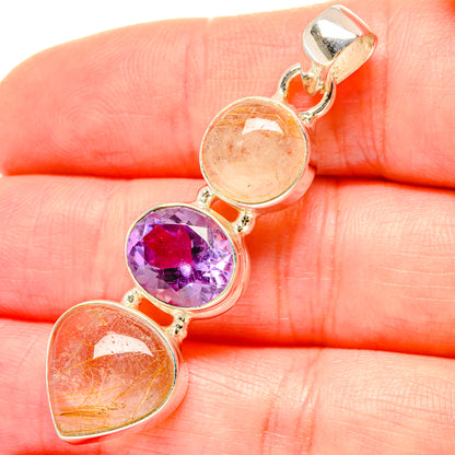 Rutilated Quartz Pendants handcrafted by Ana Silver Co - PD16812