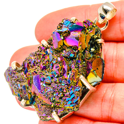 Titanium Sunshine Druzy Pendants handcrafted by Ana Silver Co - PD16821