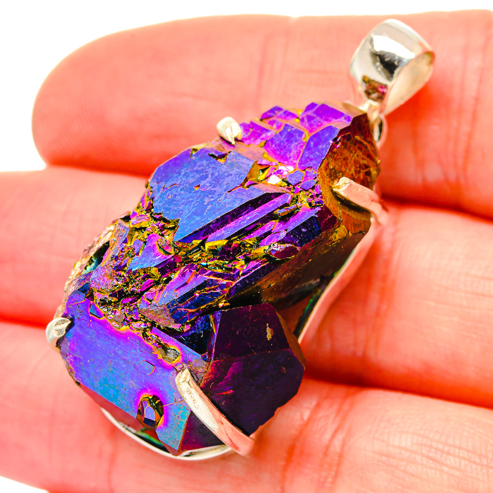 Titanium Sunshine Druzy Pendants handcrafted by Ana Silver Co - PD16824