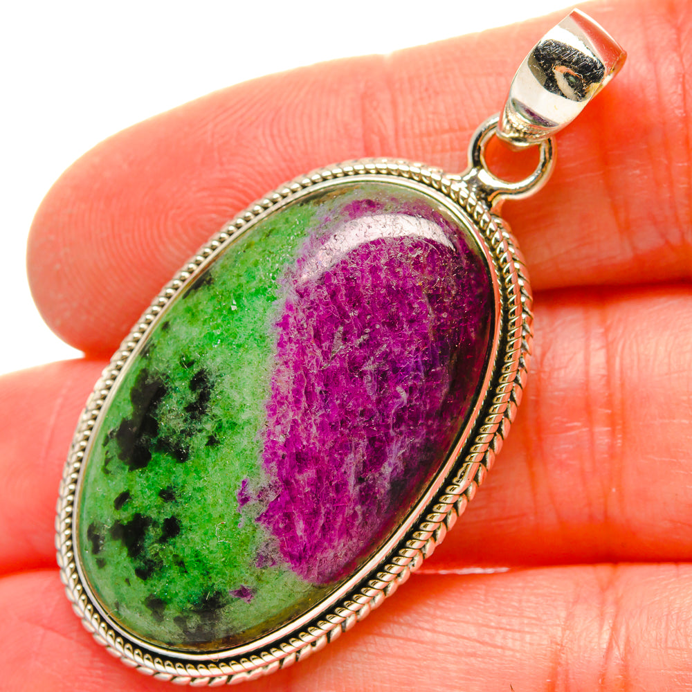Ruby Zoisite Pendants handcrafted by Ana Silver Co - PD16850