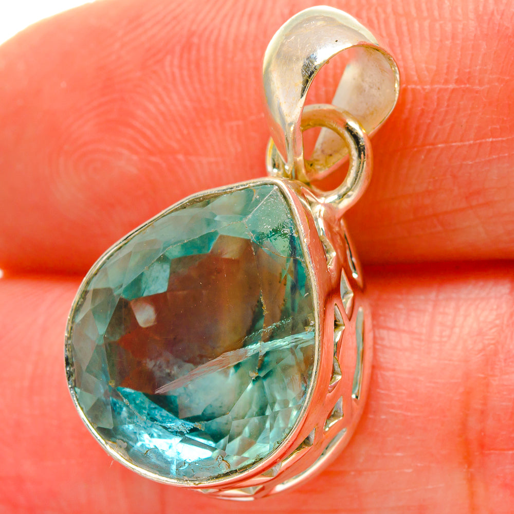 Blue Fluorite Pendants handcrafted by Ana Silver Co - PD16857