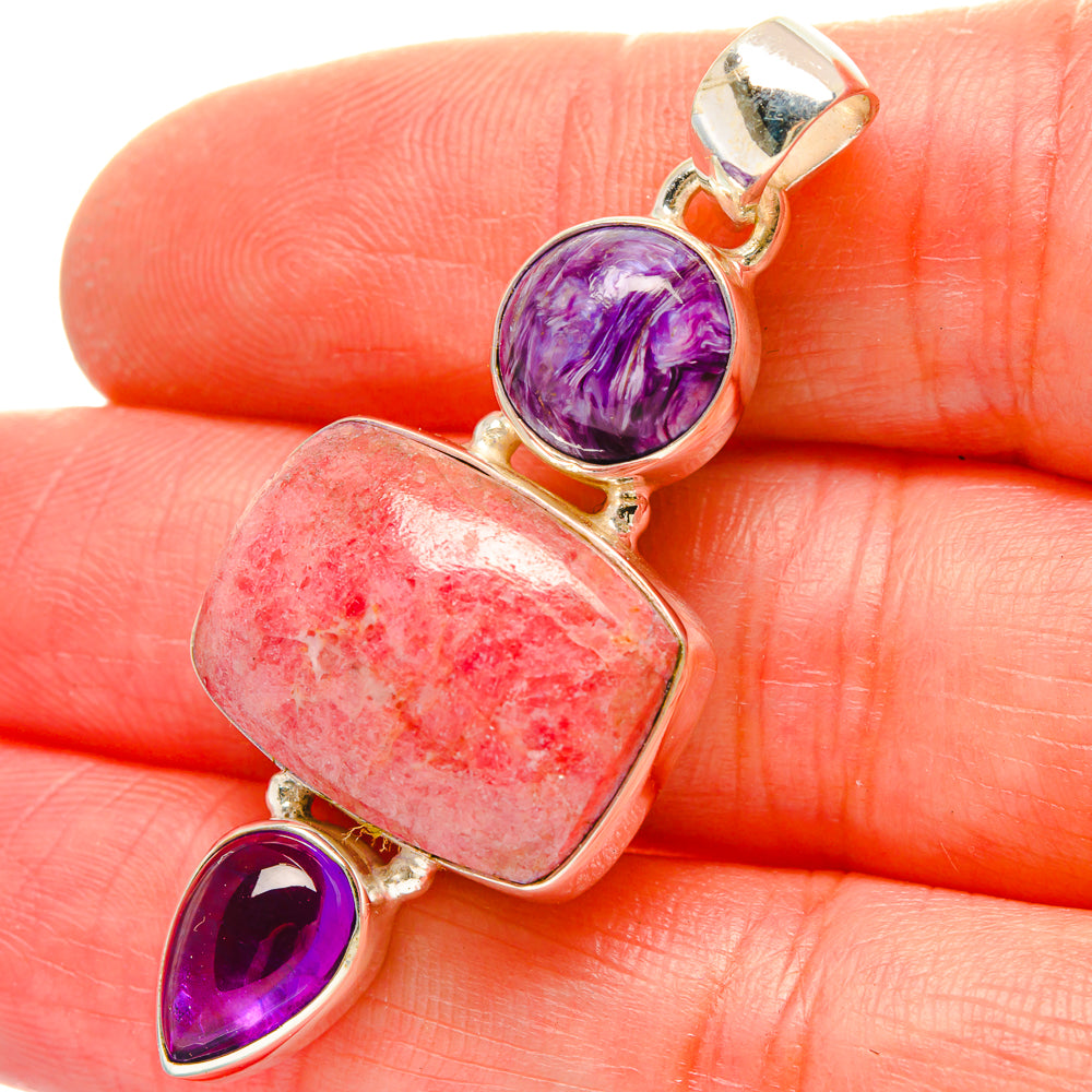 Rhodochrosite Pendants handcrafted by Ana Silver Co - PD16864