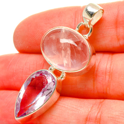Rose Quartz Pendants handcrafted by Ana Silver Co - PD16865