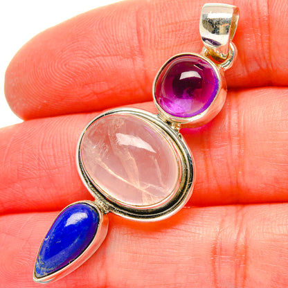 Rose Quartz Pendants handcrafted by Ana Silver Co - PD16885