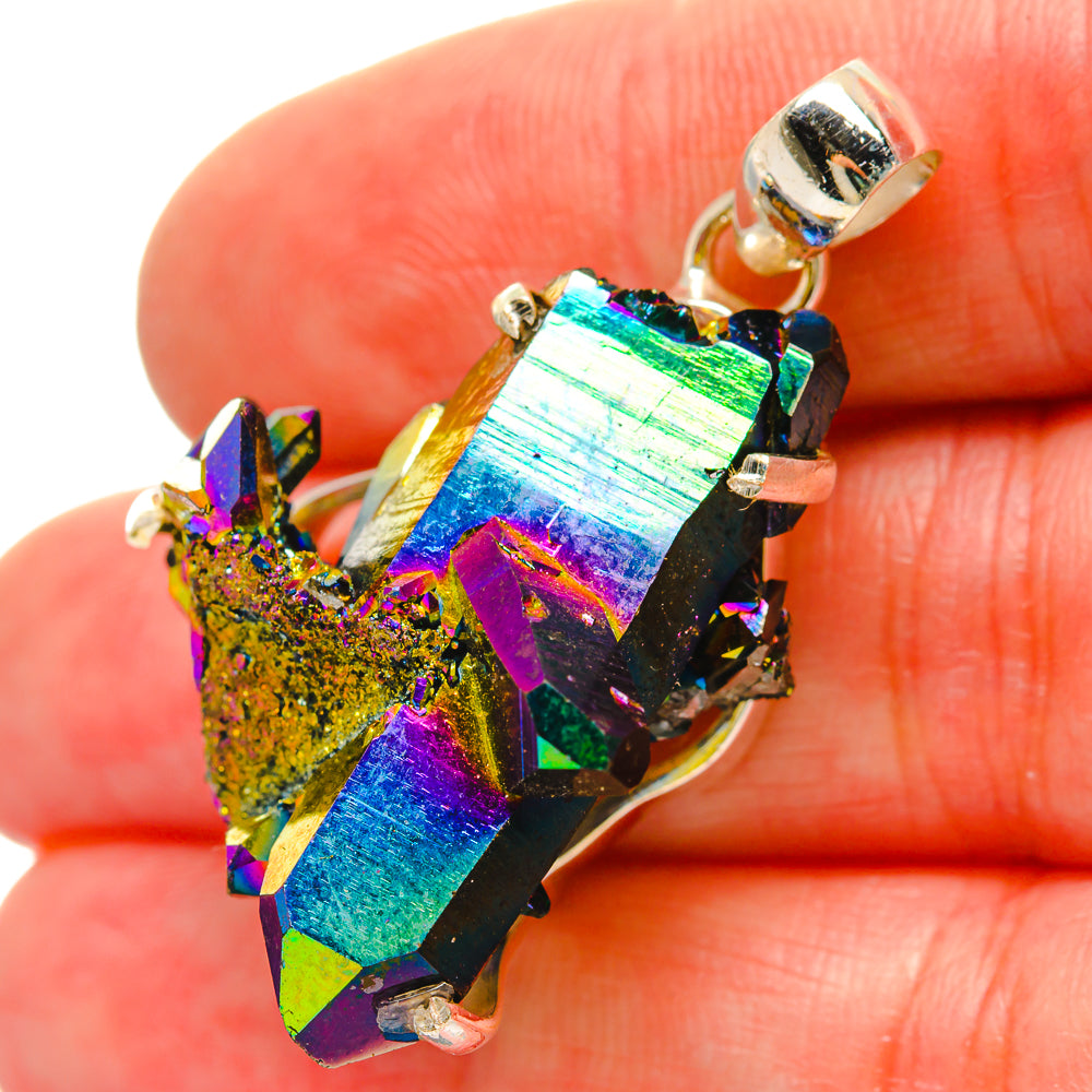 Titanium Sunshine Druzy Pendants handcrafted by Ana Silver Co - PD16887