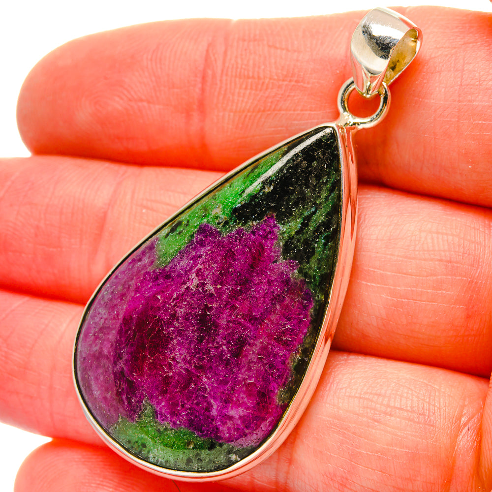 Ruby Zoisite Pendants handcrafted by Ana Silver Co - PD16888