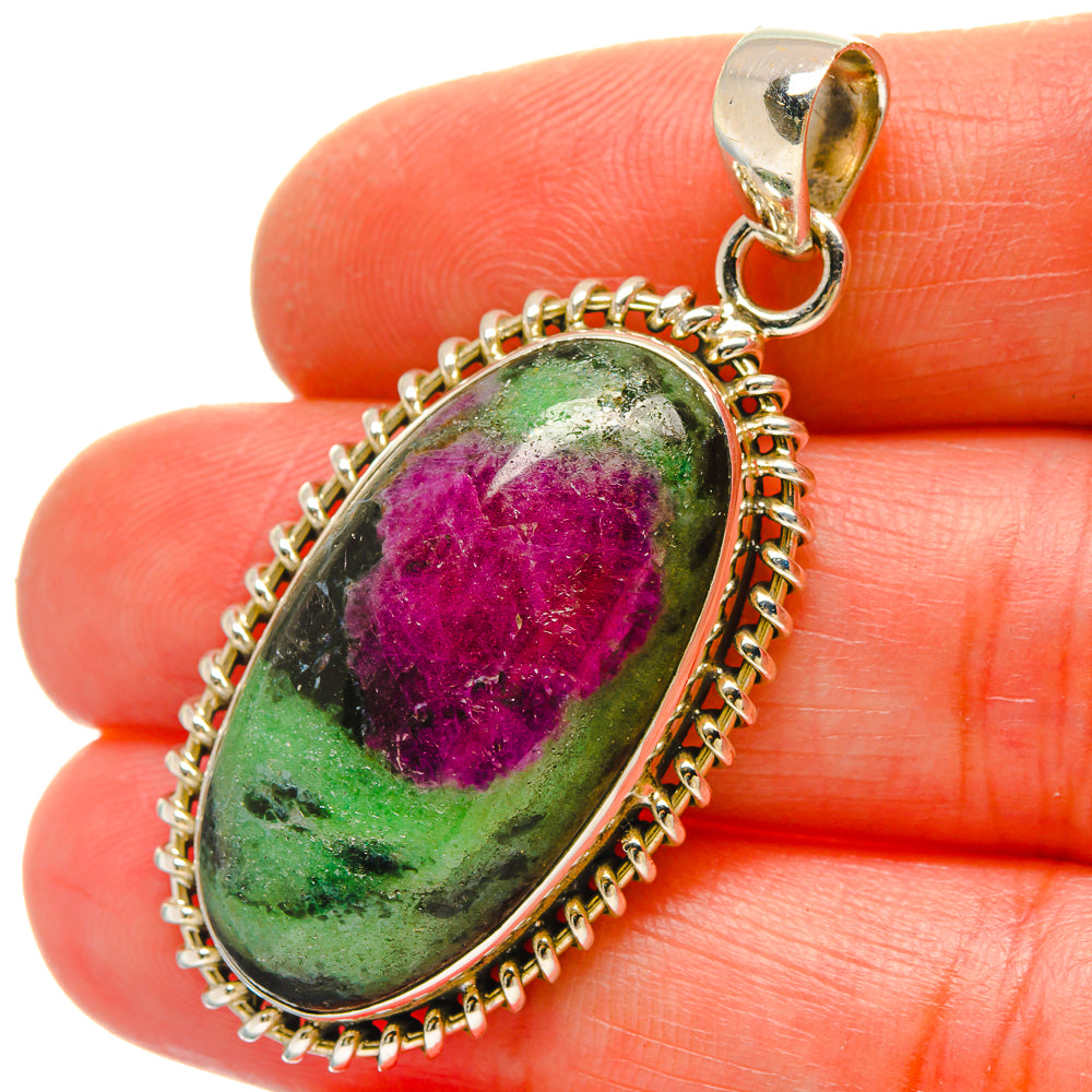 Ruby Zoisite Pendants handcrafted by Ana Silver Co - PD16915
