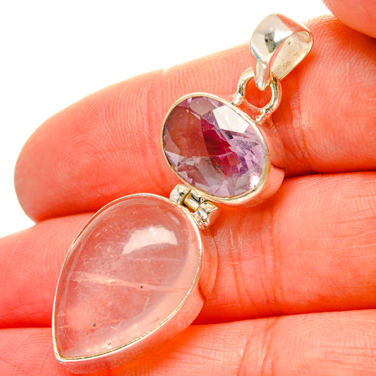 Rose Quartz Pendants handcrafted by Ana Silver Co - PD16930