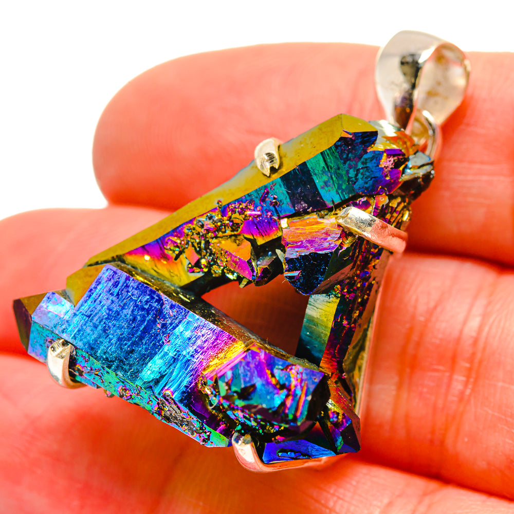 Titanium Sunshine Druzy Pendants handcrafted by Ana Silver Co - PD16948