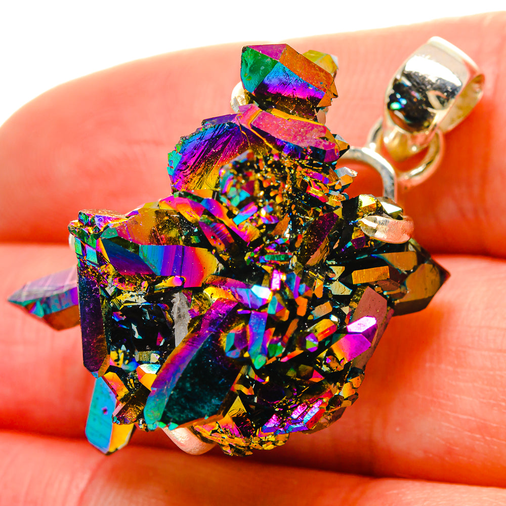 Titanium Sunshine Druzy Pendants handcrafted by Ana Silver Co - PD16953