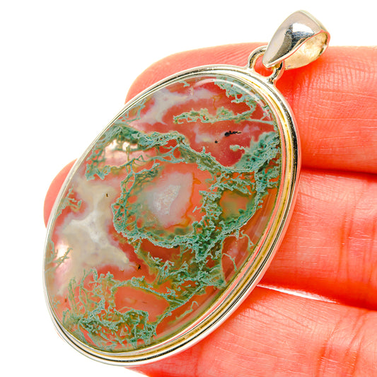 Green Moss Agate Pendants handcrafted by Ana Silver Co - PD16978