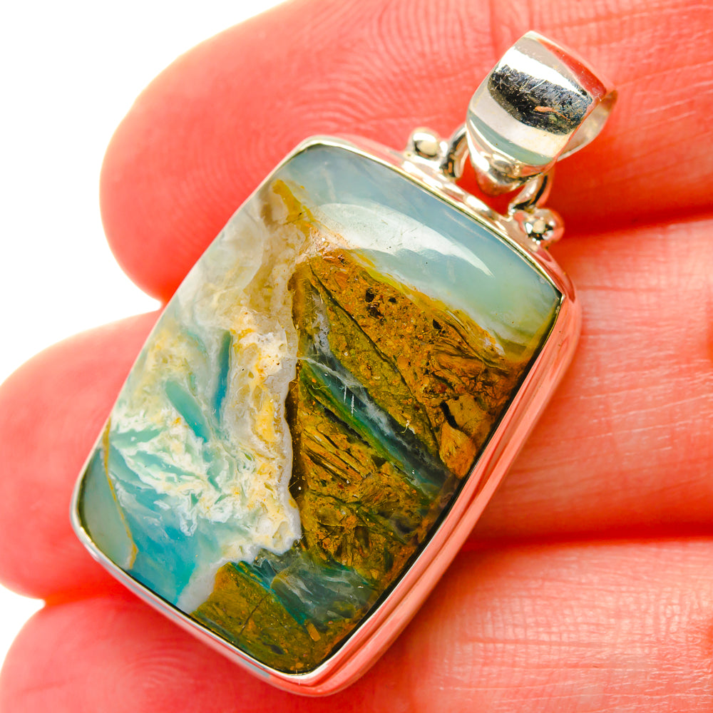 Peruvian Opal Pendants handcrafted by Ana Silver Co - PD16986