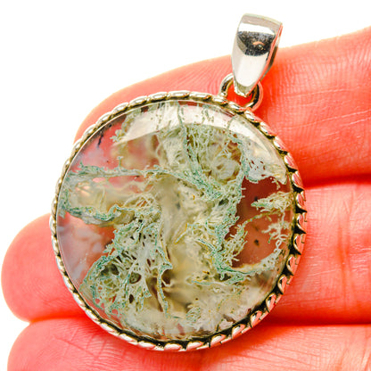 Green Moss Agate Pendants handcrafted by Ana Silver Co - PD16996