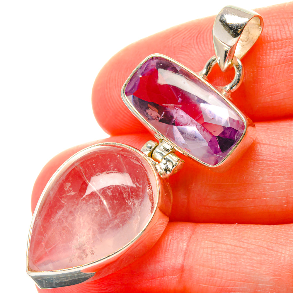 Rose Quartz Pendants handcrafted by Ana Silver Co - PD17000
