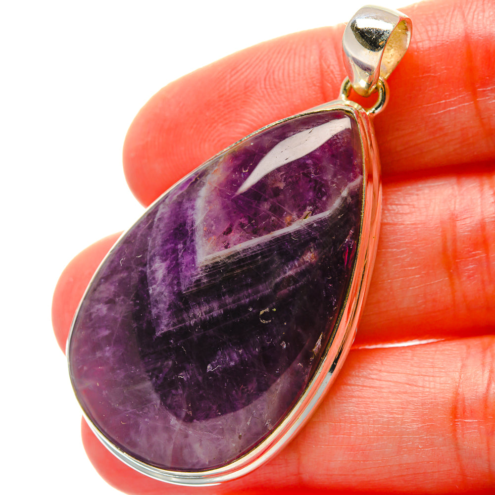 Chevron Amethyst Pendants handcrafted by Ana Silver Co - PD17003