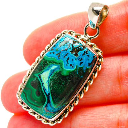 Malachite In Chrysocolla Pendants handcrafted by Ana Silver Co - PD17014