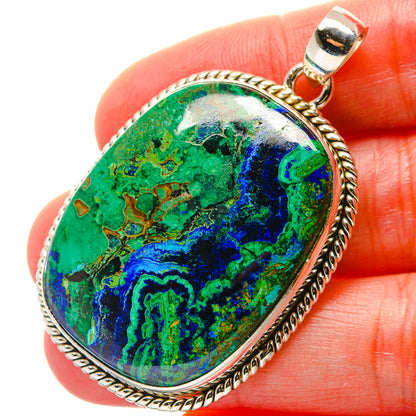 Malachite In Chrysocolla Pendants handcrafted by Ana Silver Co - PD17017