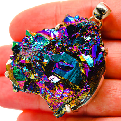 Titanium Sunshine Druzy Pendants handcrafted by Ana Silver Co - PD17018