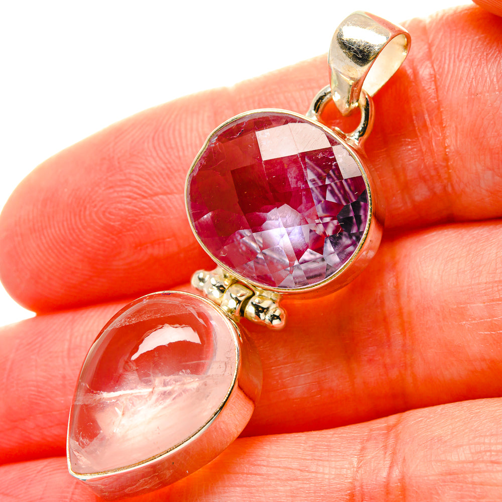Rose Quartz Pendants handcrafted by Ana Silver Co - PD17038