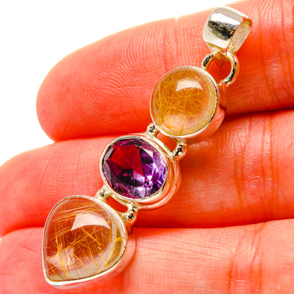 Rutilated Quartz Pendants handcrafted by Ana Silver Co - PD17048