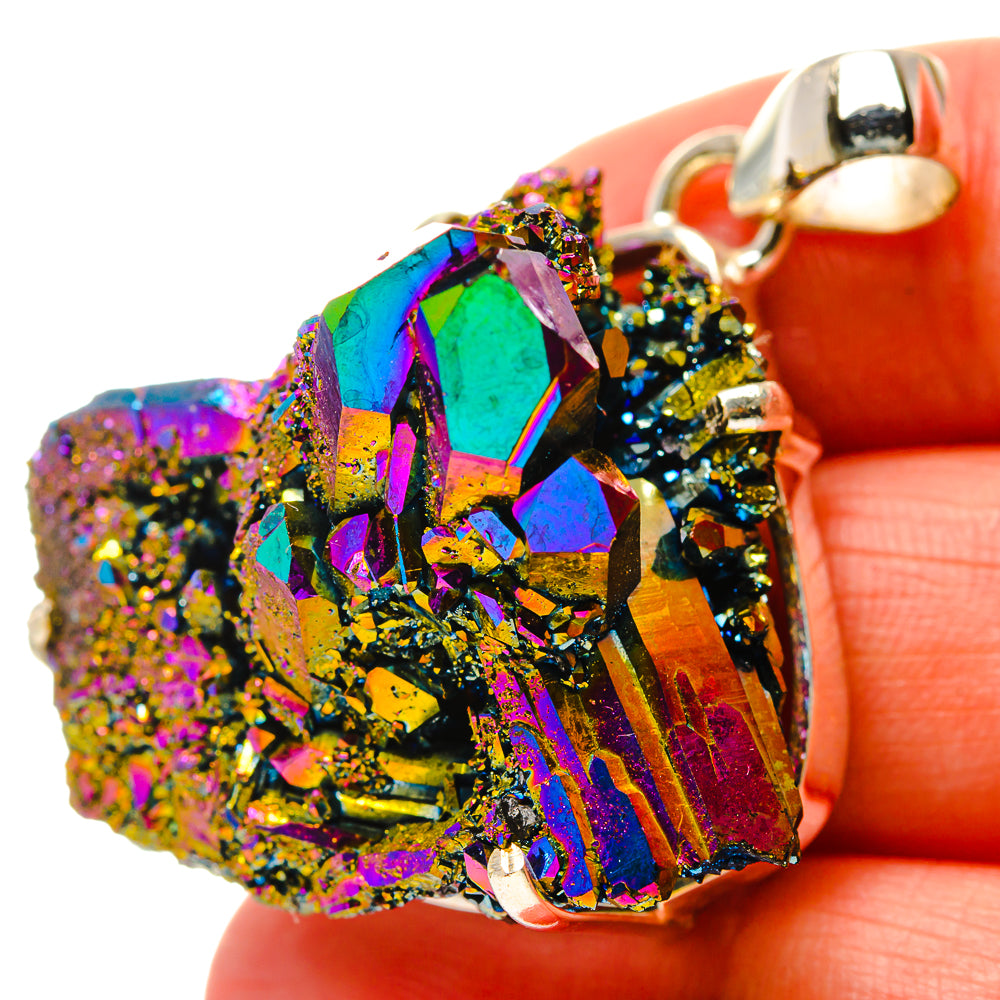 Titanium Sunshine Druzy Pendants handcrafted by Ana Silver Co - PD17051