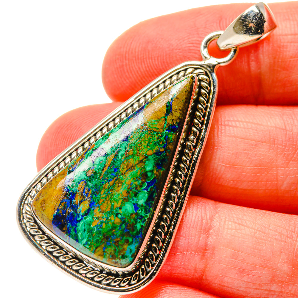 Azurite Malachite Pendants handcrafted by Ana Silver Co - PD17052