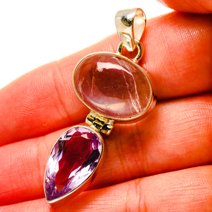 Rose Quartz Pendants handcrafted by Ana Silver Co - PD17073