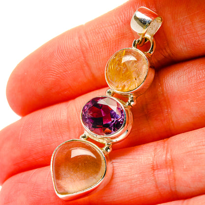 Rutilated Quartz Pendants handcrafted by Ana Silver Co - PD17080