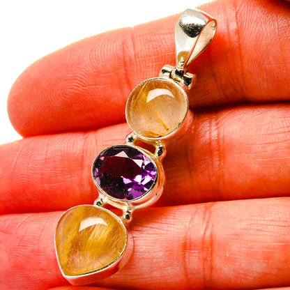 Rutilated Quartz Pendants handcrafted by Ana Silver Co - PD17081