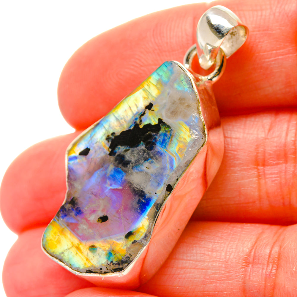 Rainbow Moonstone Pendants handcrafted by Ana Silver Co - PD17082