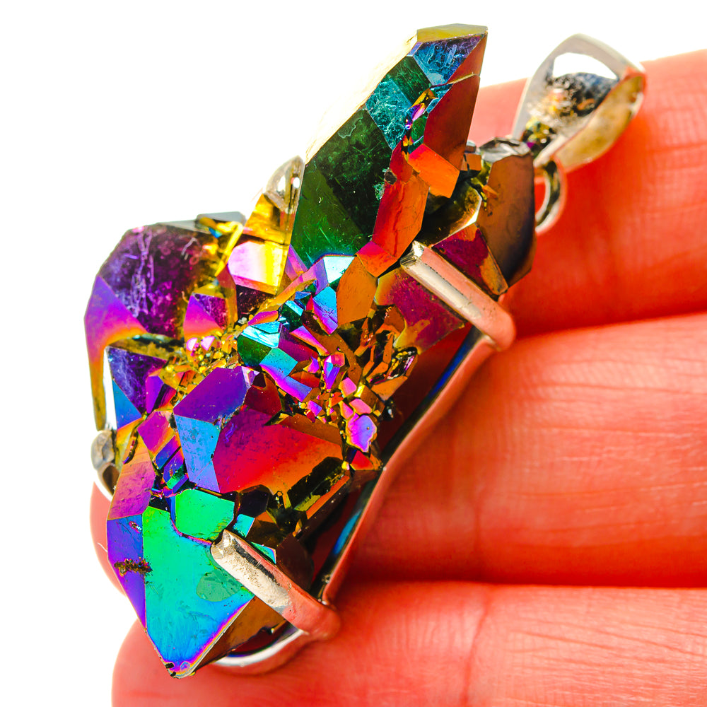Titanium Sunshine Druzy Pendants handcrafted by Ana Silver Co - PD17083