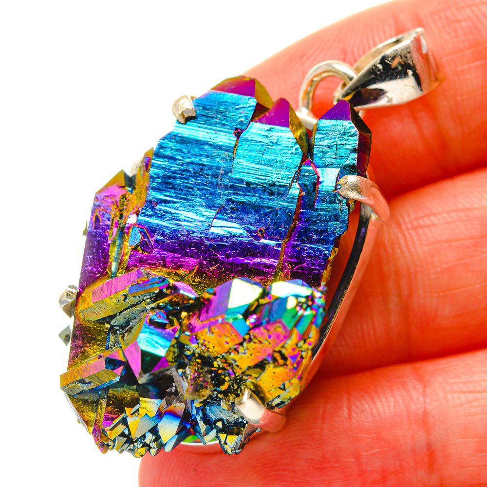 Titanium Sunshine Druzy Pendants handcrafted by Ana Silver Co - PD17088